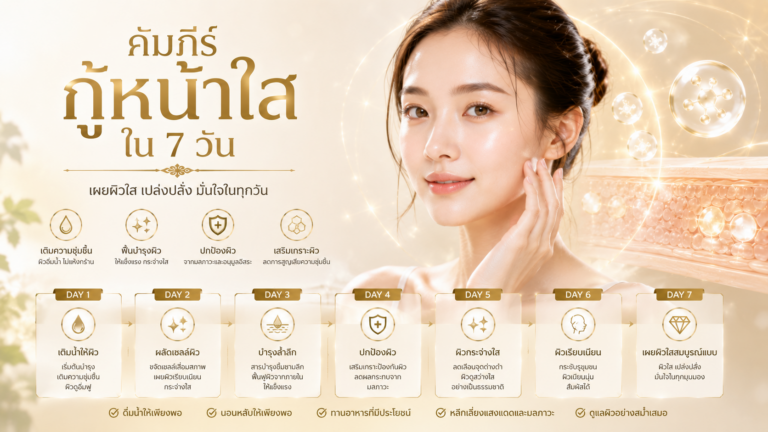 คัมภีร์กู้หน้าใสใน 7 วัน: เปลี่ยนผิวโทรมเป็นผิววาวฉบับเพื่อนสาวสวยเป๊ะ
